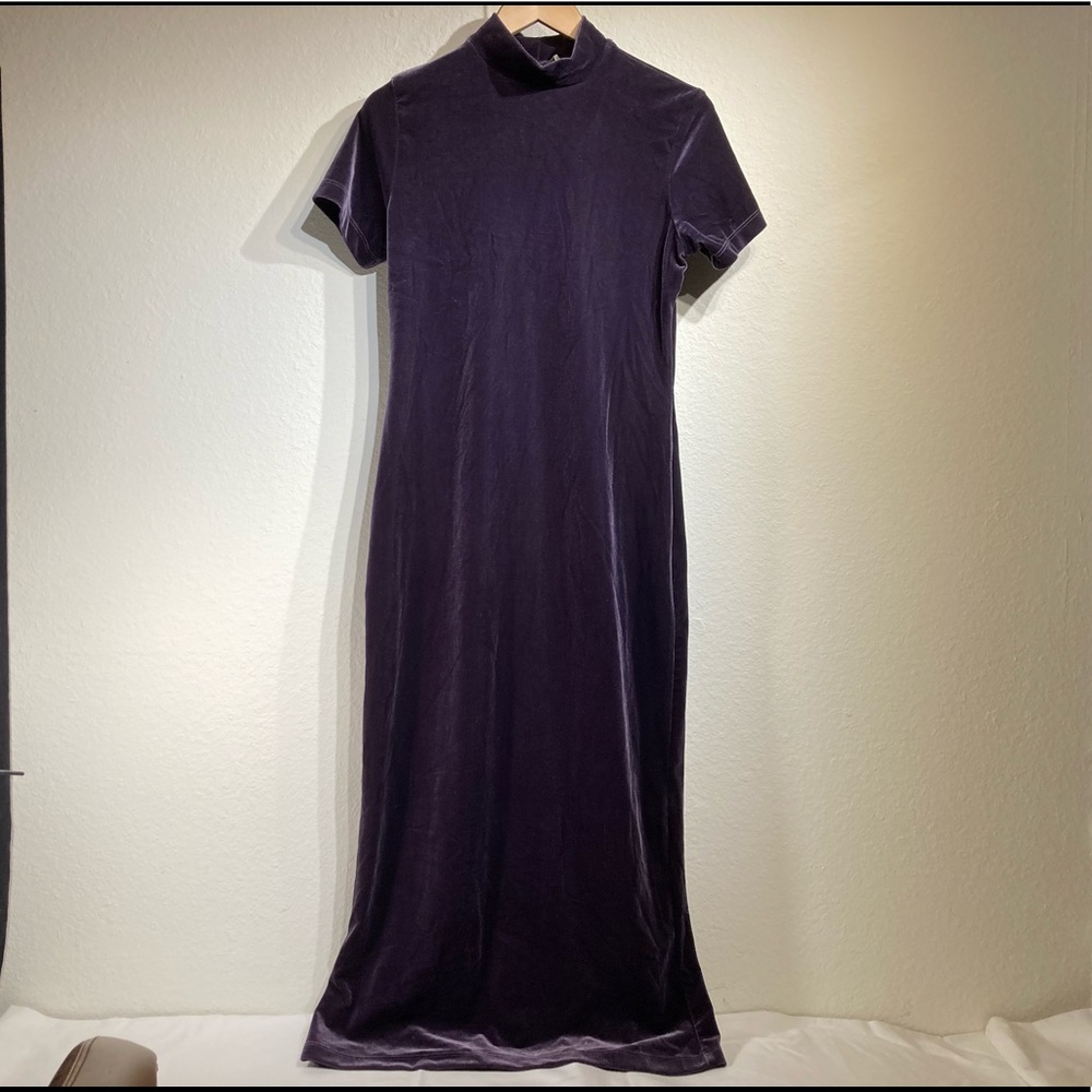 NWT Knit Velvet Maxi Dress By Maurices Deep Purple Size Medium